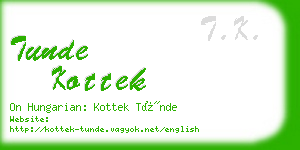 tunde kottek business card